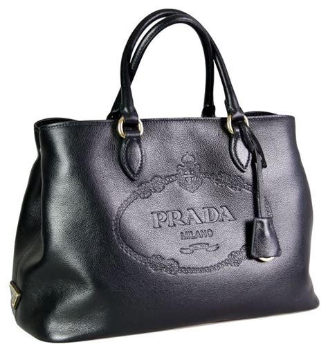 prada leather bag women black.